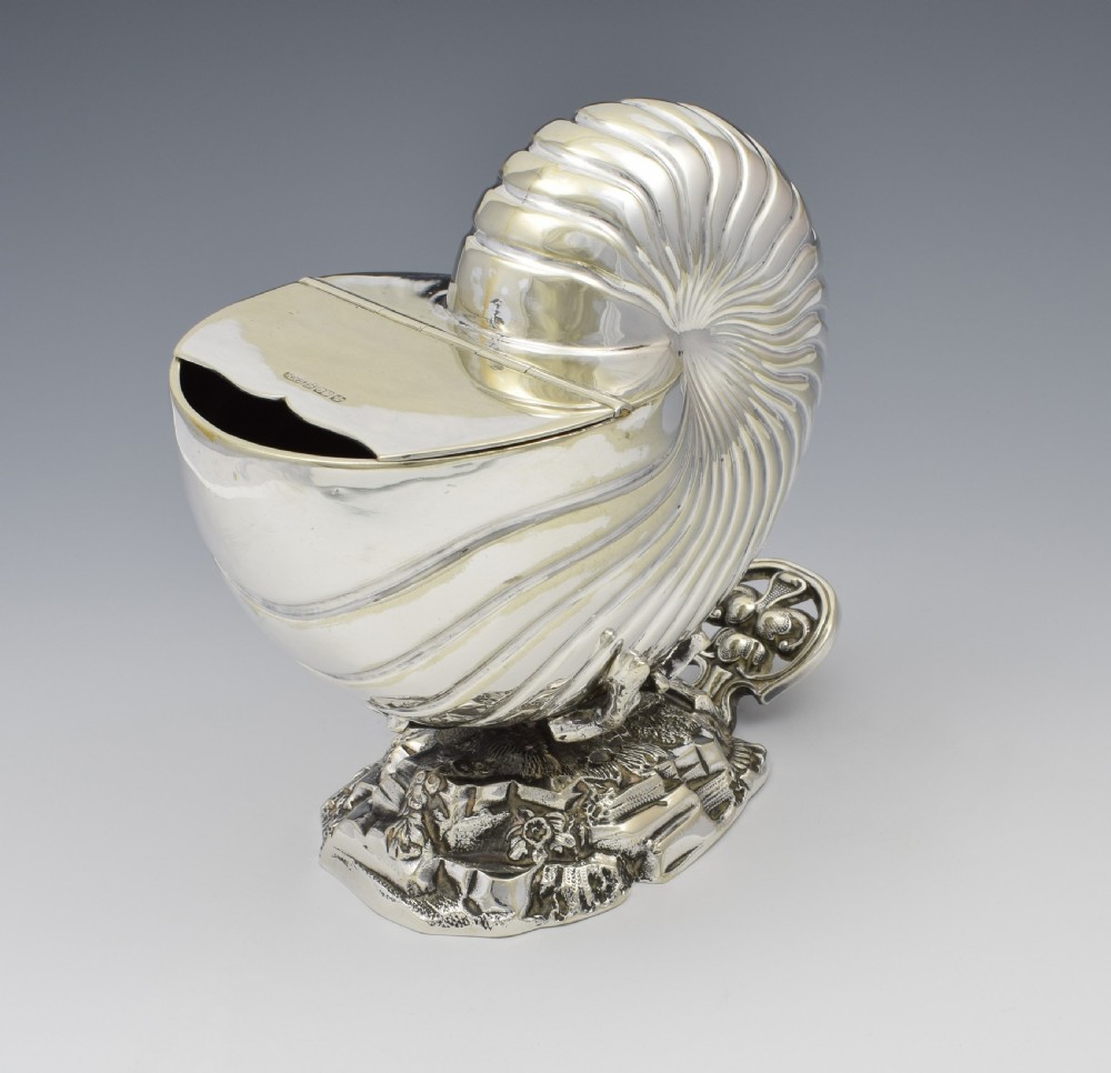 Victorian Silver Plated Nautilus Shell Spoon Warmer Roberts & Belk View V