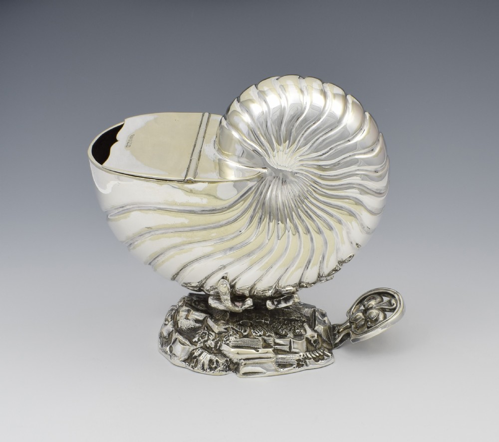 Victorian Silver Plated Nautilus Shell Spoon Warmer Roberts & Belk View VI