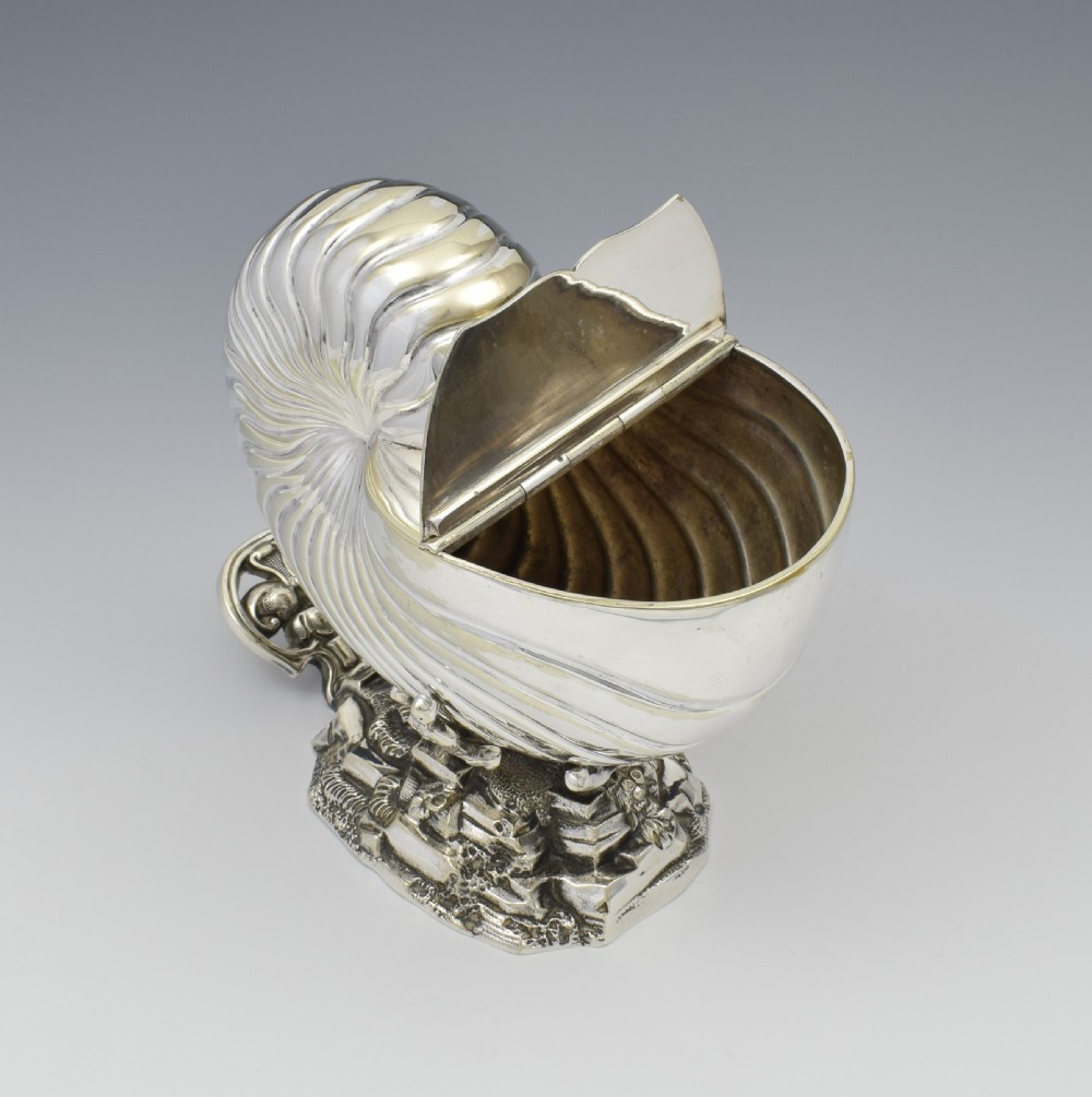 Victorian Silver Plated Nautilus Shell Spoon Warmer Roberts & Belk View IX