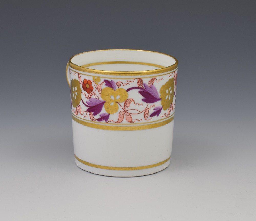 Spode Pretty Early 19thC Red & Purple Gilded Coffee Can 889 View II