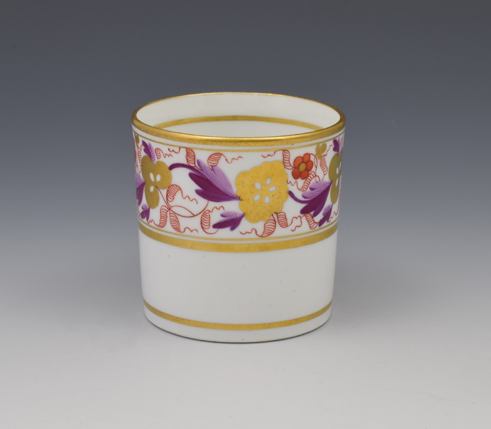 Spode Pretty Early 19thC Red & Purple Gilded Coffee Can 889 View III