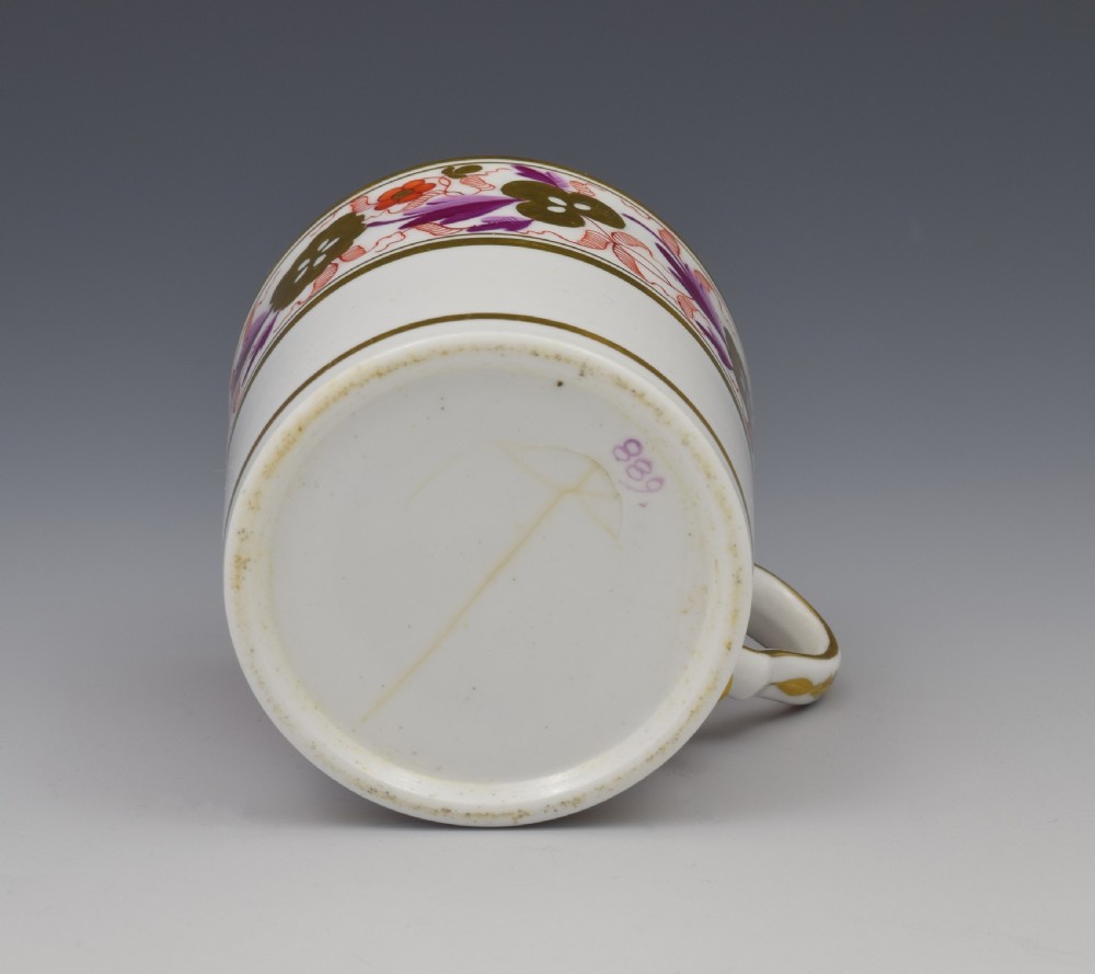 Spode Pretty Early 19thC Red & Purple Gilded Coffee Can 889 View V