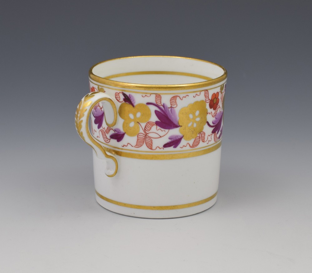 Spode Pretty Early 19thC Red & Purple Gilded Coffee Can 889 View VI