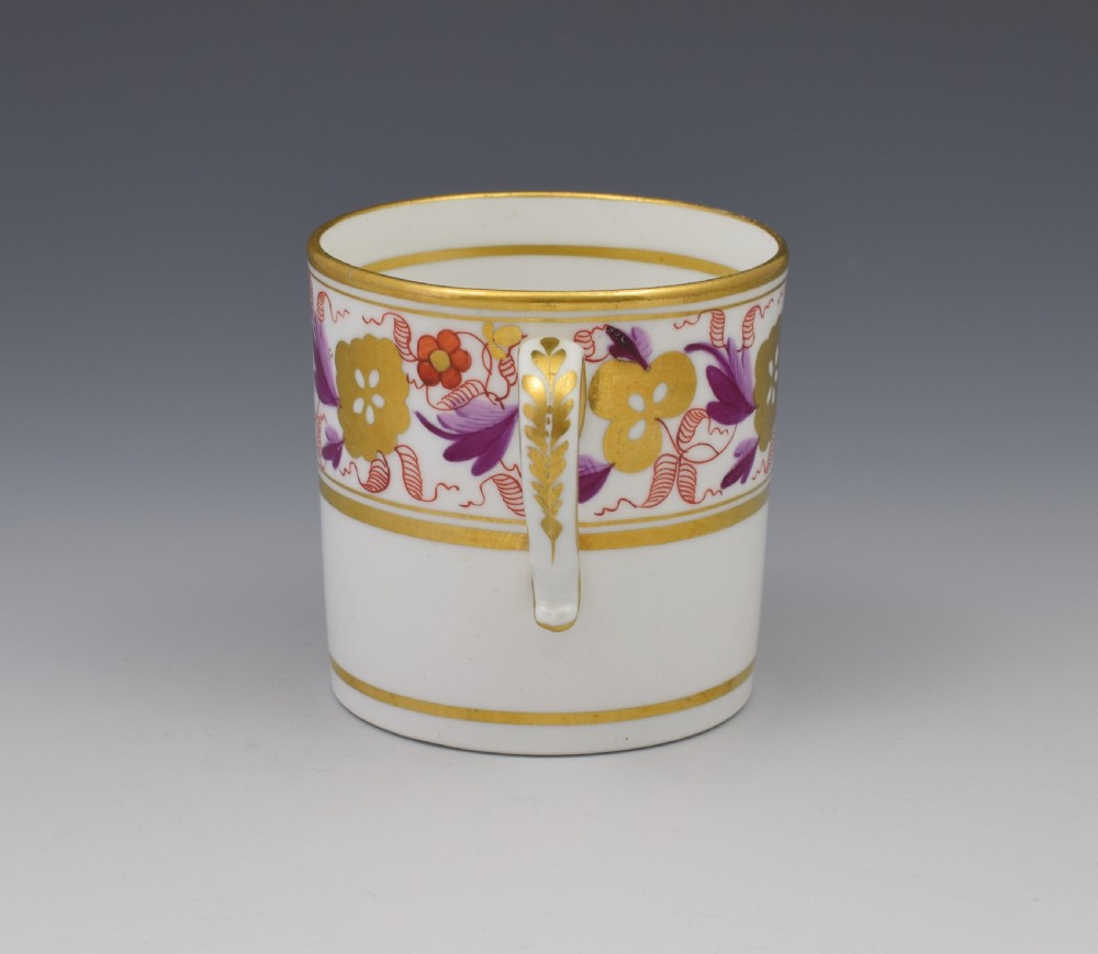 Spode Pretty Early 19thC Red & Purple Gilded Coffee Can 889 View VII