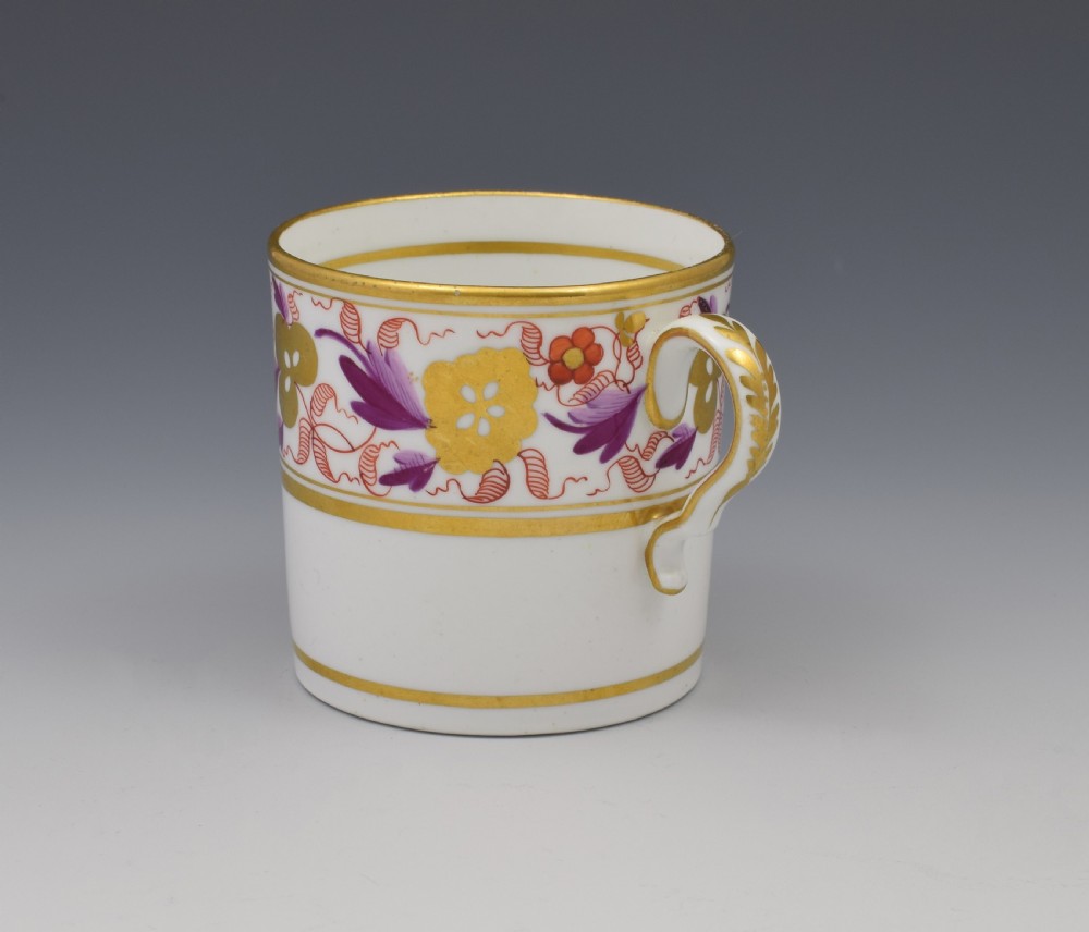 Spode Pretty Early 19thC Red & Purple Gilded Coffee Can 889 View IX