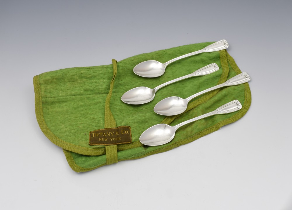 Set 4 Sterling Silver Tiffany & Co. St Dunstans Pattern Teaspoons