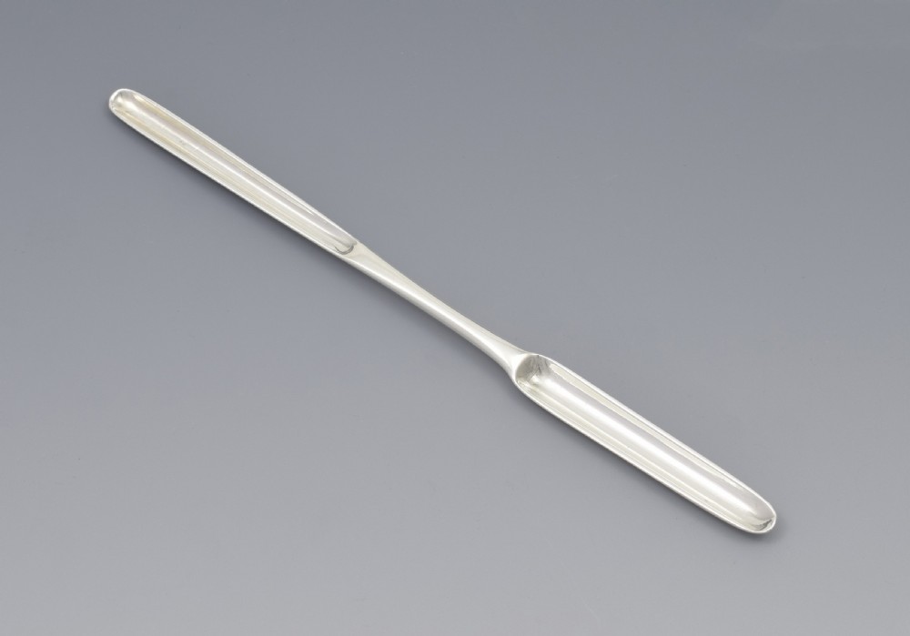 Rare baby miniature Georgian silver marrow scoop spoon
