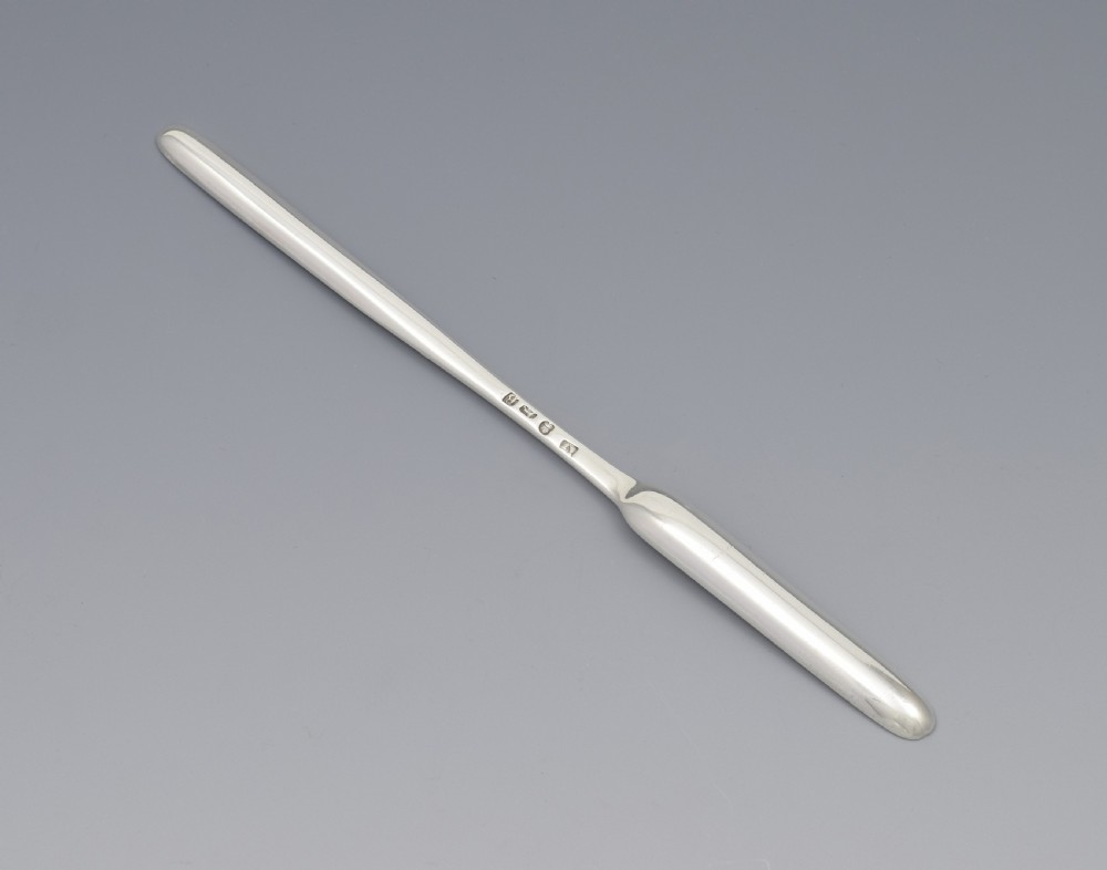 Rare baby miniature Georgian silver marrow scoop spoon View VI