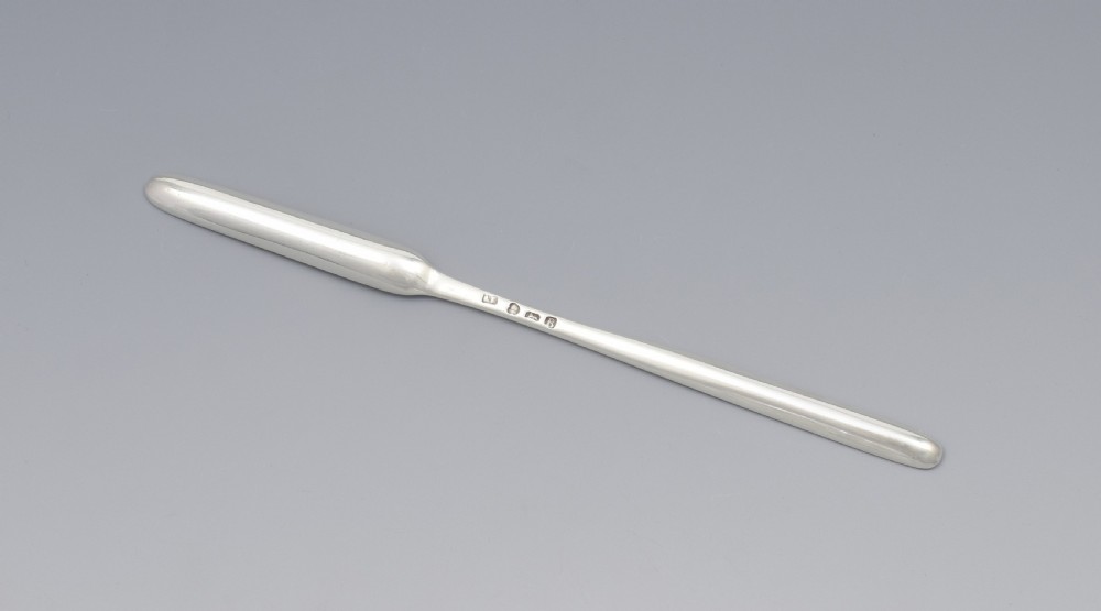 Rare baby miniature Georgian silver marrow scoop spoon View VIII