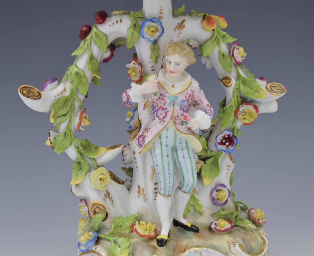 19thC Carl Thieme Dresden Figural Table Bonbon Basket Centrepiece View VIII