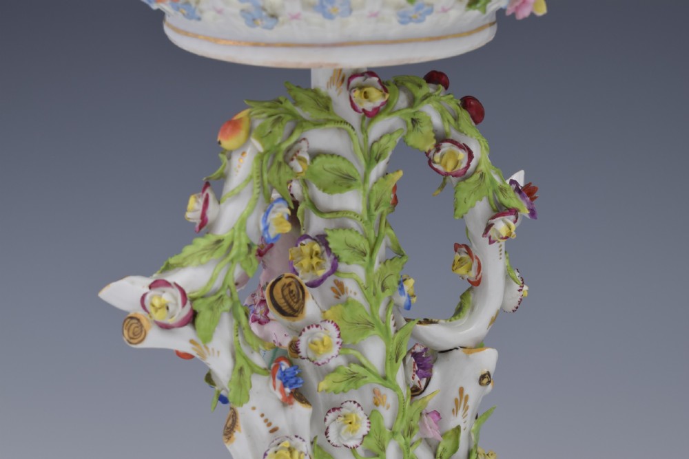 19thC Carl Thieme Dresden Figural Table Bonbon Basket Centrepiece View X