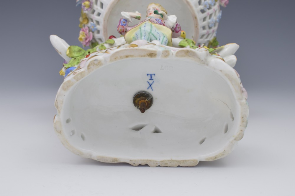 19thC Carl Thieme Dresden Figural Table Bonbon Basket Centrepiece View XVI