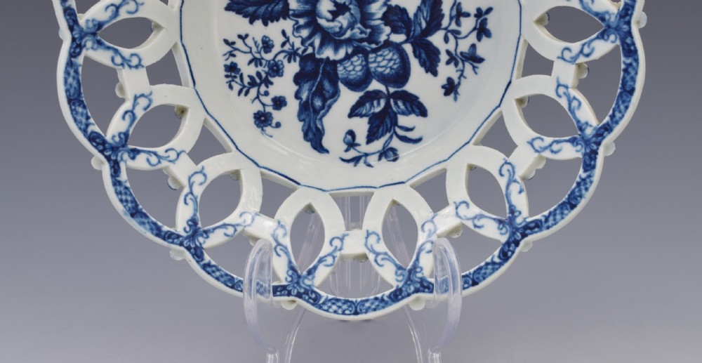 First Period Worcester Reticulated Basket Pine Cone Pattern c.1775 View III