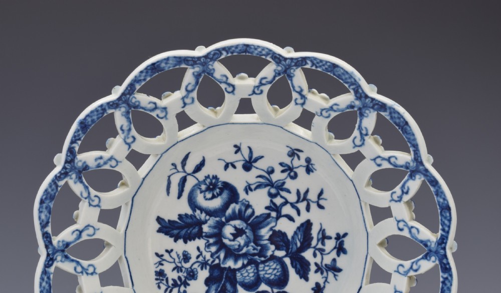 First Period Worcester Reticulated Basket Pine Cone Pattern c.1775 View IV