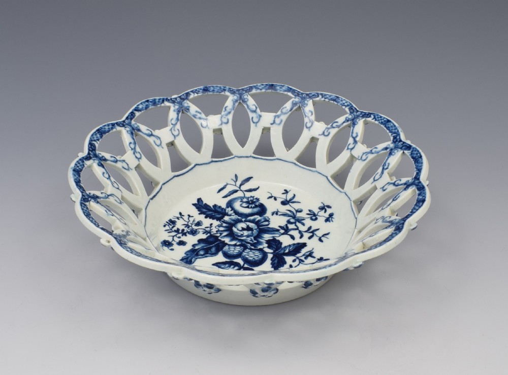 First Period Worcester Reticulated Basket Pine Cone Pattern c.1775 View VII