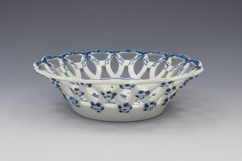 First Period Worcester Reticulated Basket Pine Cone Pattern c.1775 View VIII