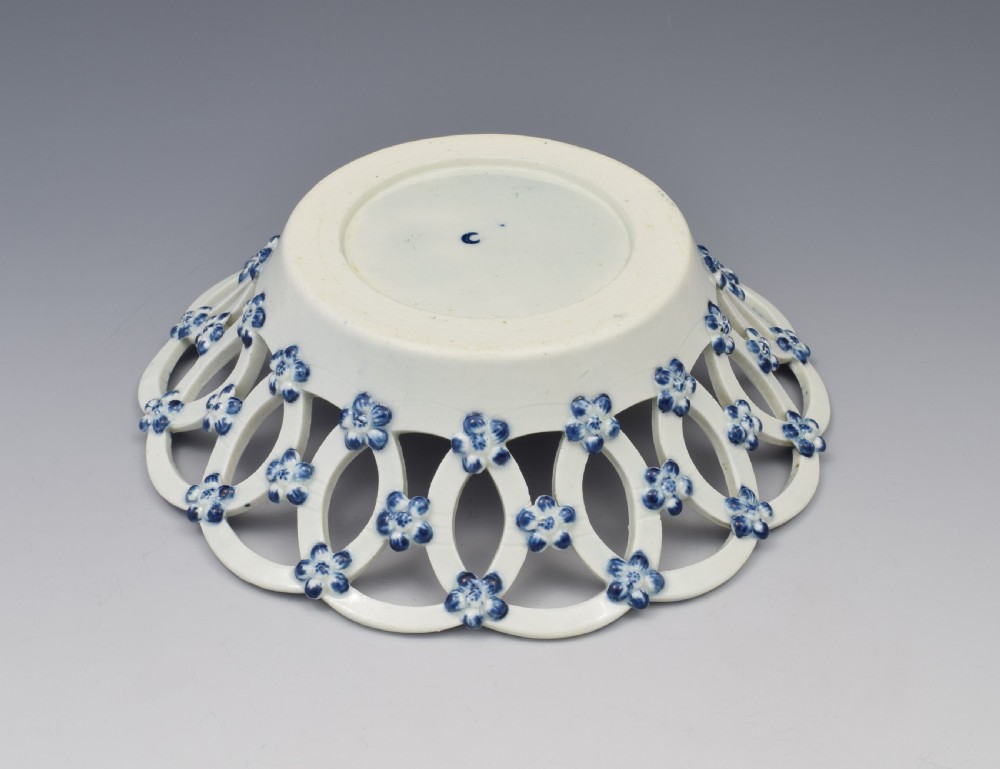 First Period Worcester Reticulated Basket Pine Cone Pattern c.1775 View IX