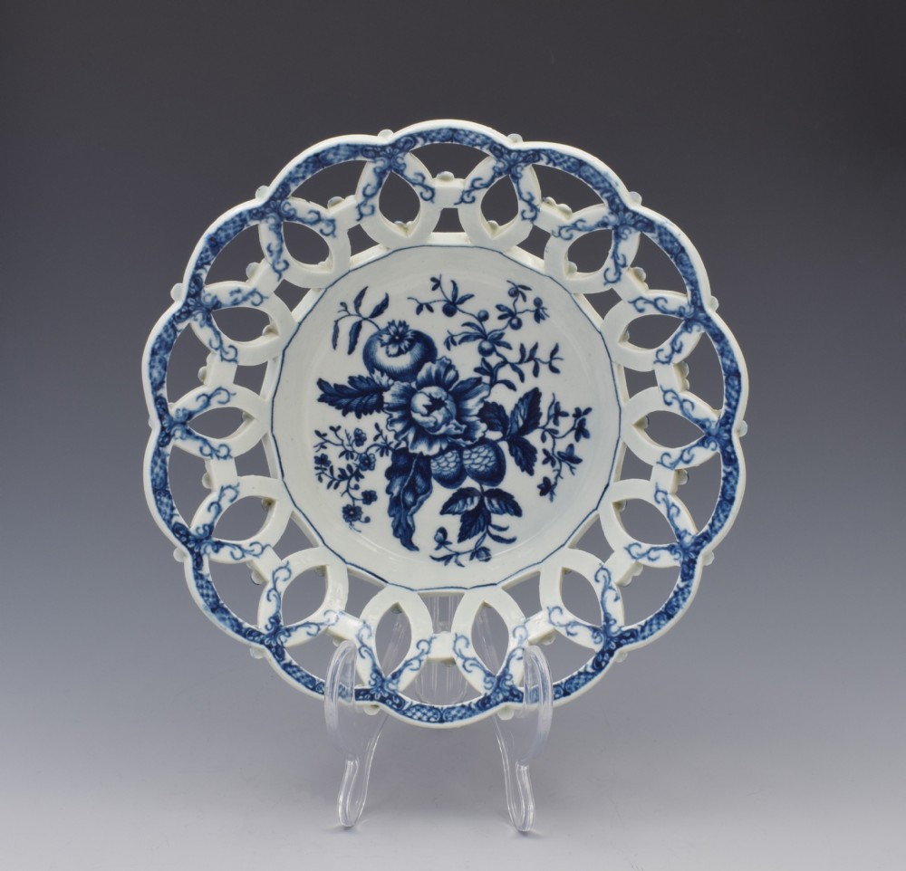 First Period Worcester Reticulated Basket Pine Cone Pattern c.1775