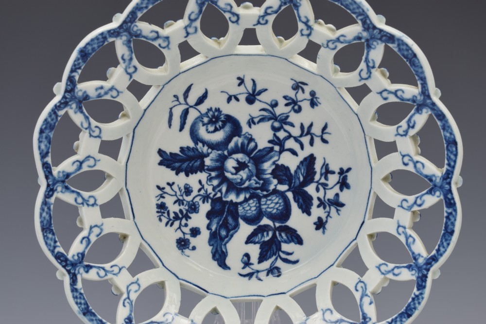 First Period Worcester Reticulated Basket Pine Cone Pattern c.1775 View II