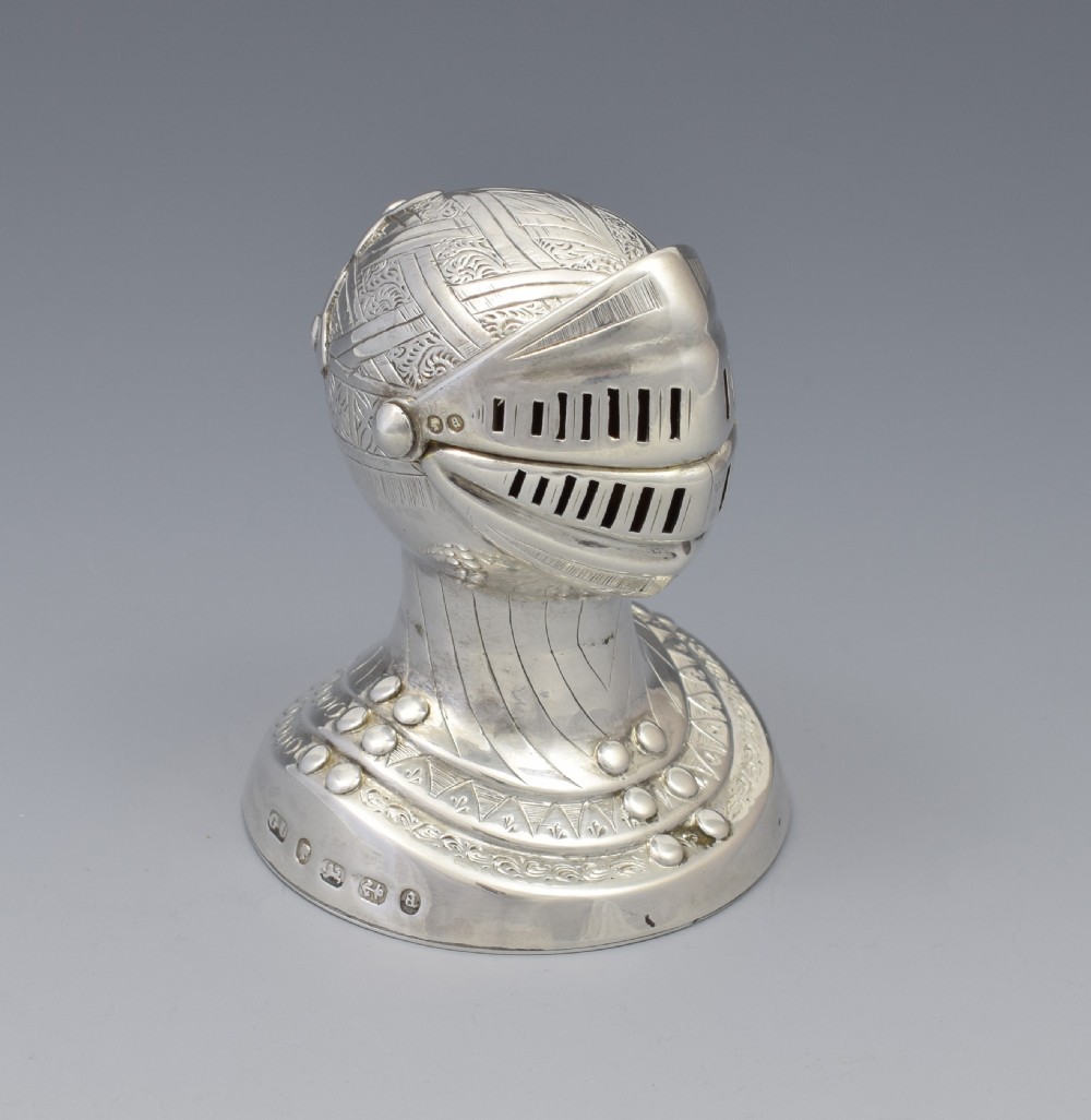 Victorian Novelty Silver Knight's Head Pepperette George Unite