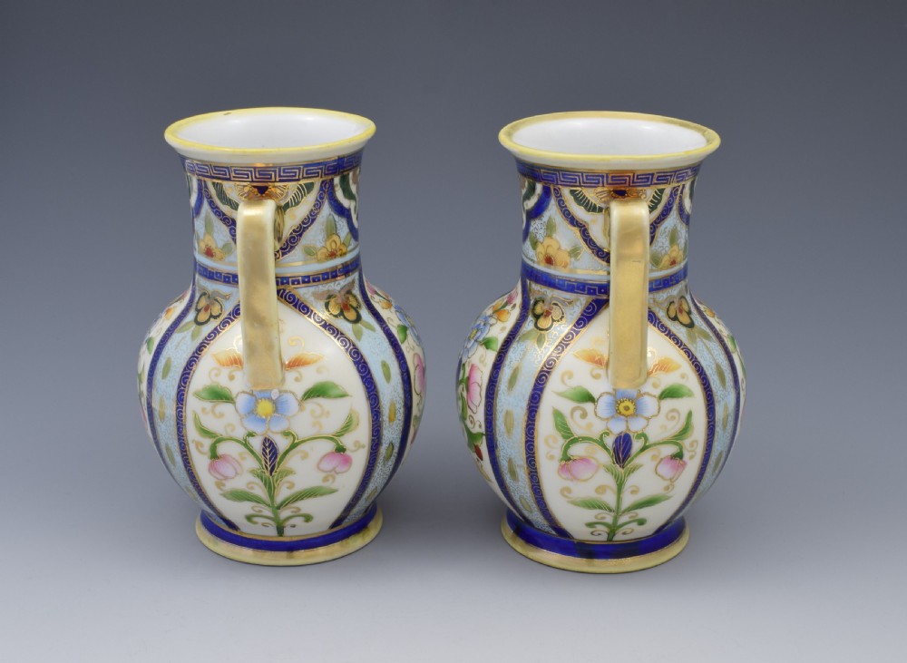 Pretty Pair Japanese Noritake Porcelain Vases c.1920s View VIII