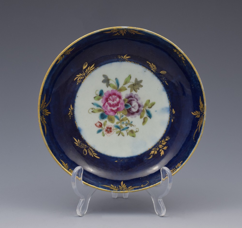 First Period Worcester Porcelain Compagnie Des Indes Cup & Saucer c.1770 View III
