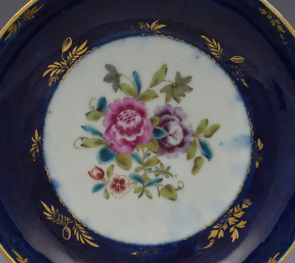 First Period Worcester Porcelain Compagnie Des Indes Cup & Saucer c.1770 View IV