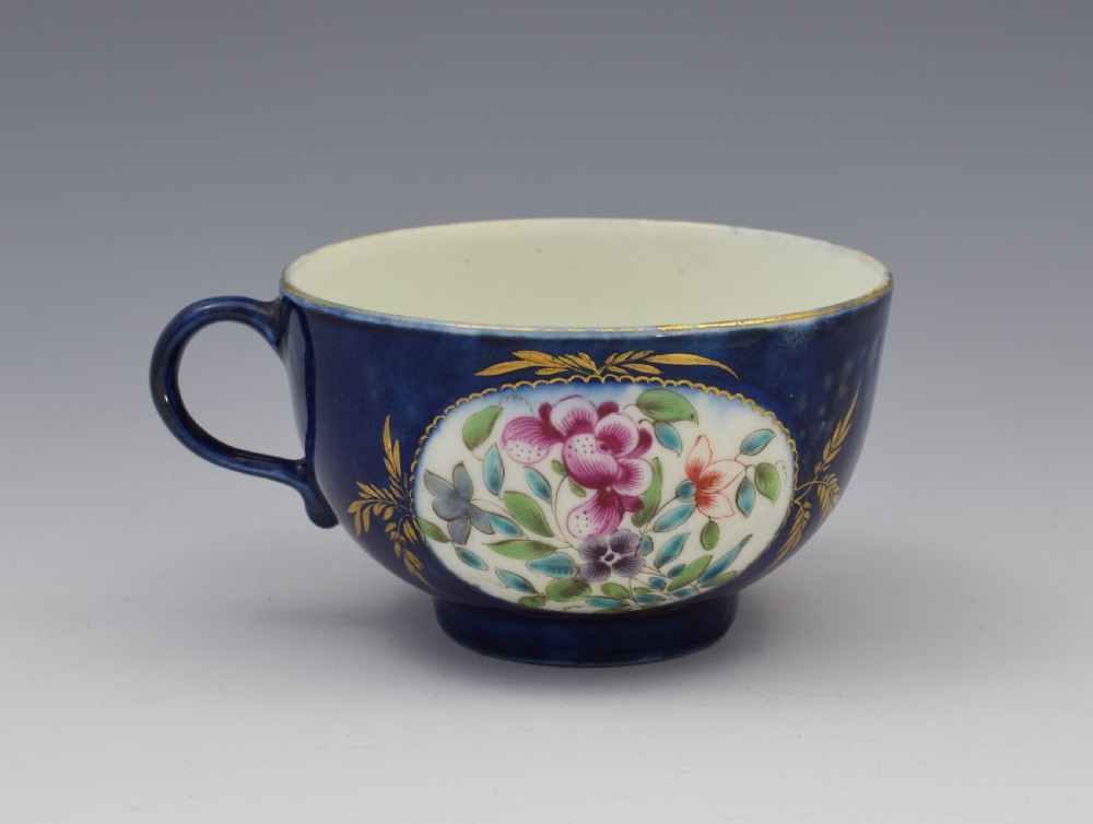 First Period Worcester Porcelain Compagnie Des Indes Cup & Saucer c.1770 View V