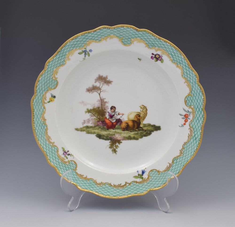 18th Century Meissen Dot Period Porcelain Plate