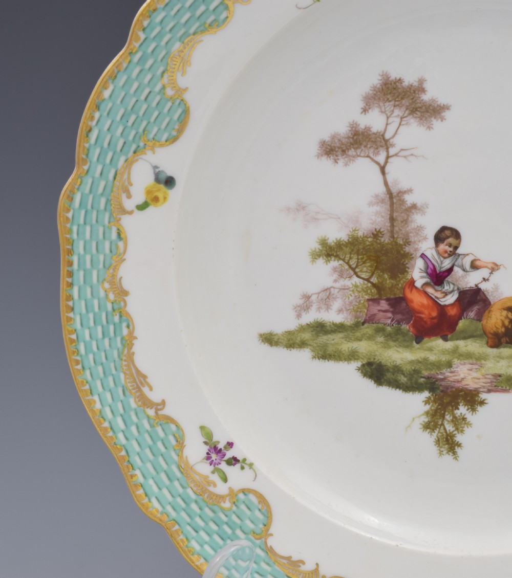 18th Century Meissen Dot Period Porcelain Plate View III