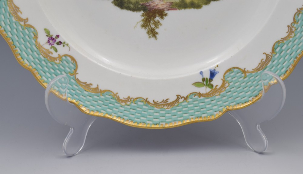 18th Century Meissen Dot Period Porcelain Plate View V