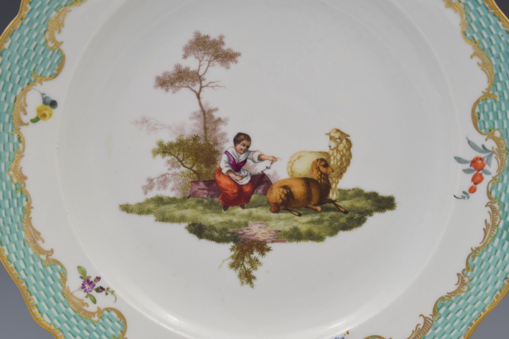 18th Century Meissen Dot Period Porcelain Plate View VI