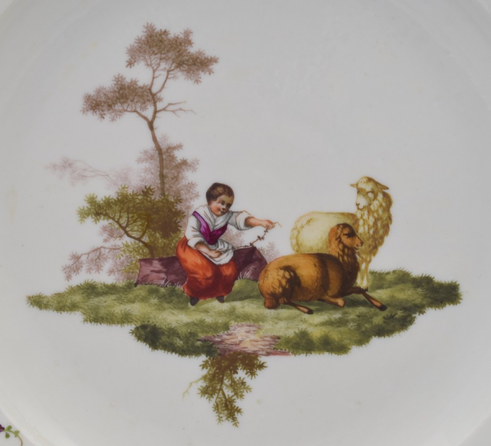 18th Century Meissen Dot Period Porcelain Plate View VII