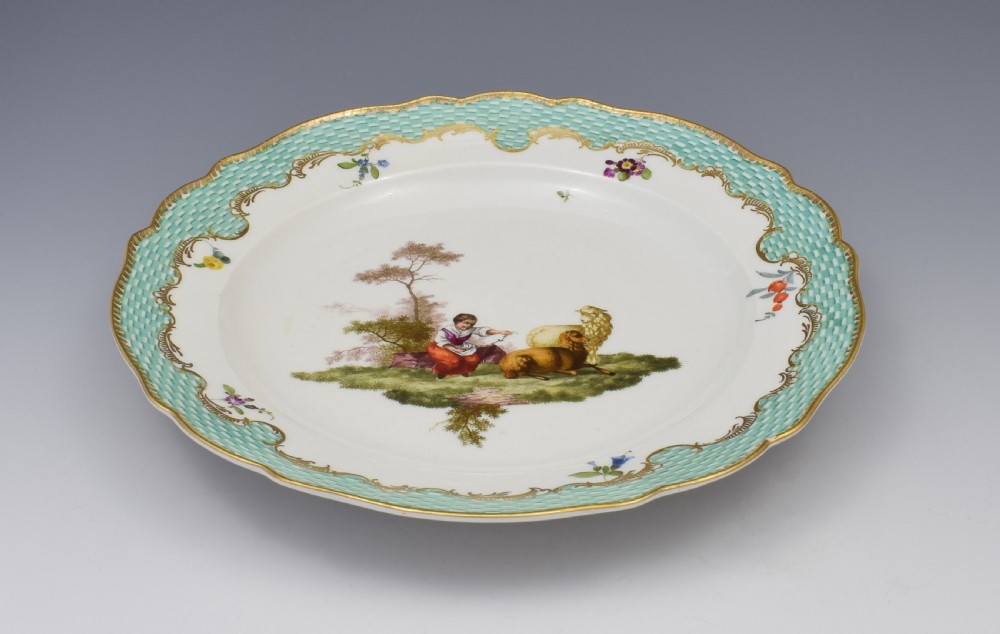 18th Century Meissen Dot Period Porcelain Plate View VIII