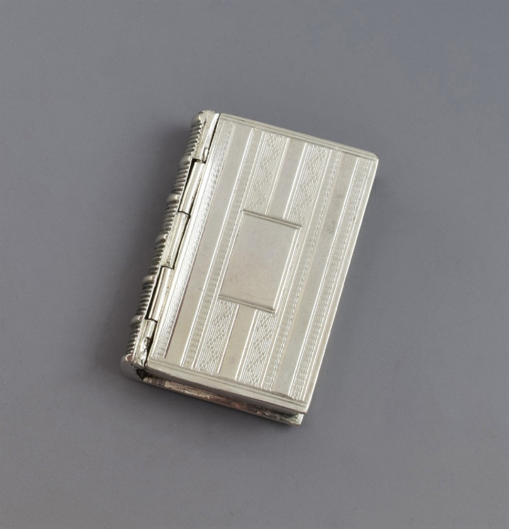Early Victorian Silver Novelty Book Vinaigrette Edward Smith 1847