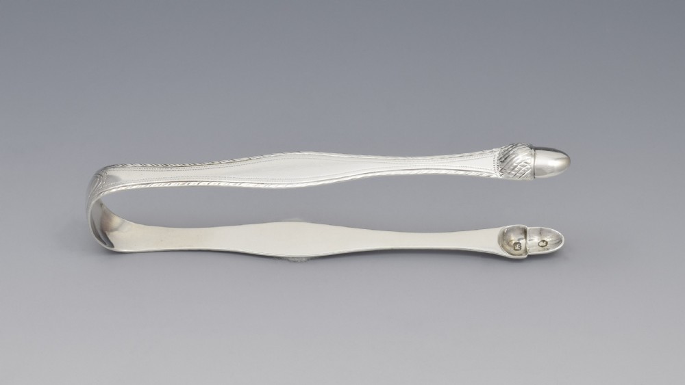 George III Silver Acorn Sugar Tongs c.1790 Godbehere & Wigan View VI