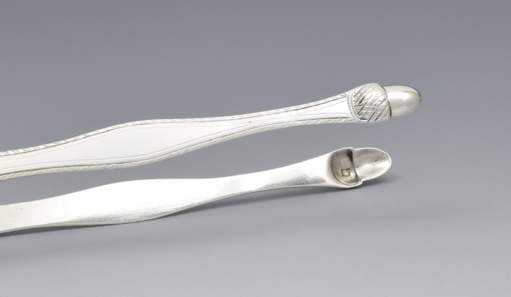 George III Silver Acorn Sugar Tongs c.1790 Godbehere & Wigan View VII