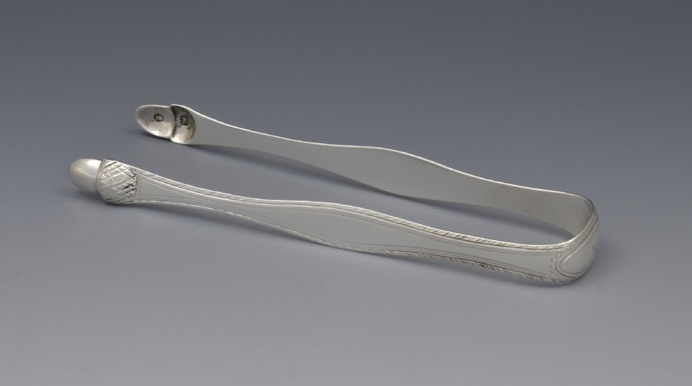 George III Silver Acorn Sugar Tongs c.1790 Godbehere & Wigan View XI