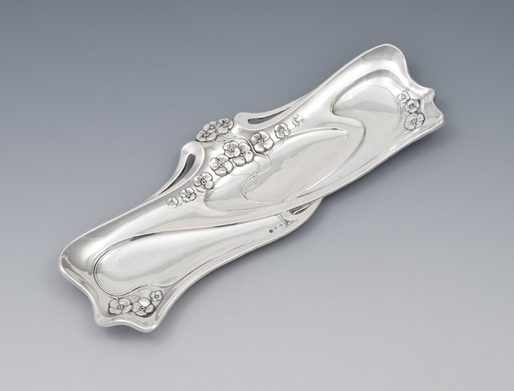 Art Nouveau German Silver Pen Tray Lutz & Weiss c.1900 View II