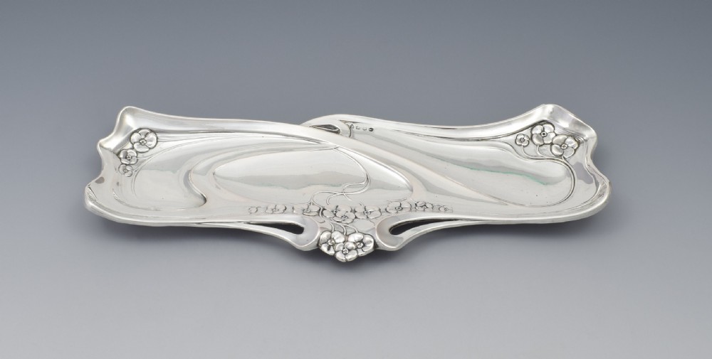 Art Nouveau German Silver Pen Tray Lutz & Weiss c.1900 View V