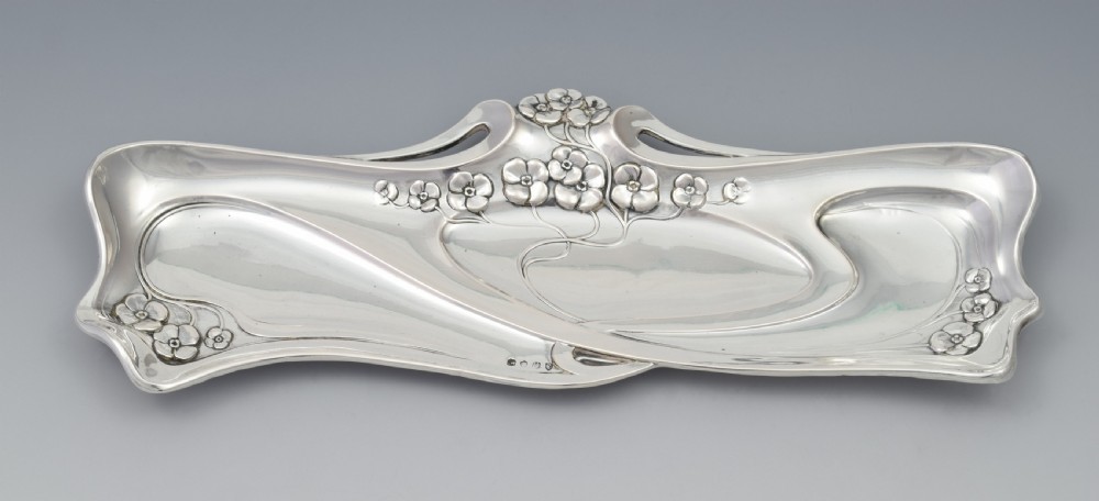 Art Nouveau German Silver Pen Tray Lutz & Weiss c.1900 View VIII