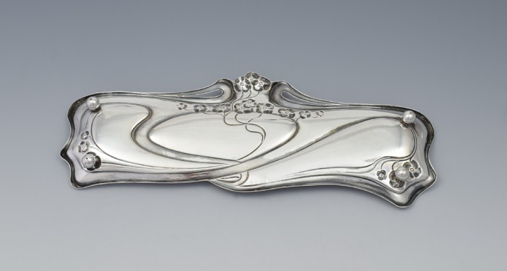 Art Nouveau German Silver Pen Tray Lutz & Weiss c.1900 View X