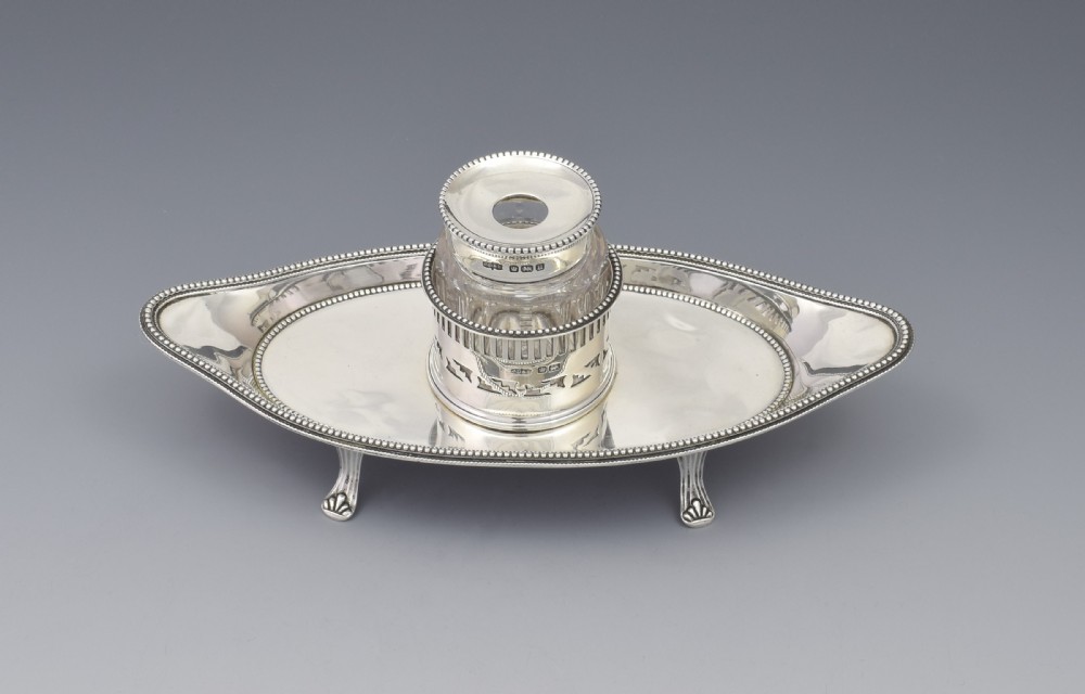 George V Single Silver Inkstand
