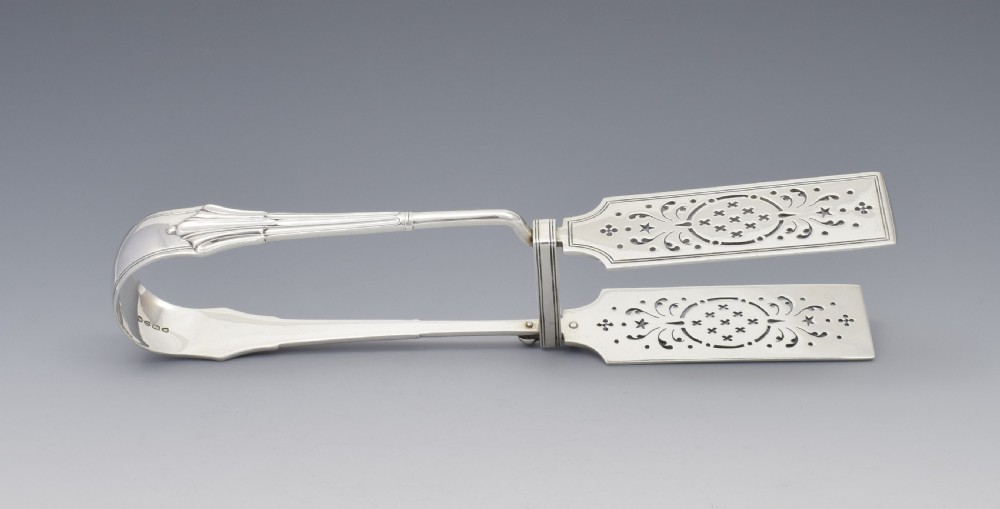 Fine Victorian Silver Asparagus Server Tongs