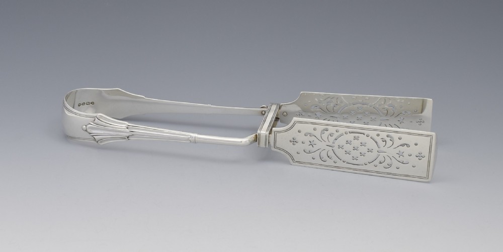 Fine Victorian Silver Asparagus Server Tongs View III