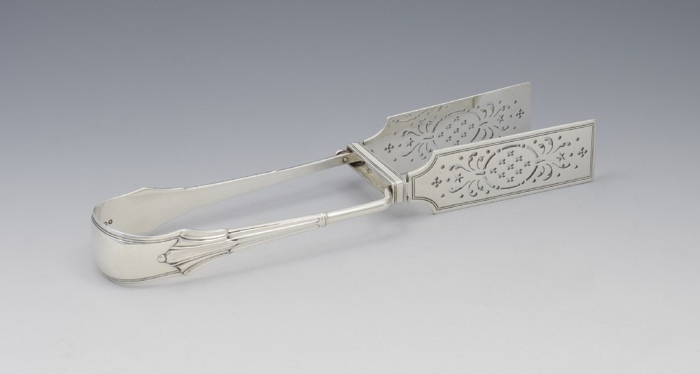 Fine Victorian Silver Asparagus Server Tongs View IV