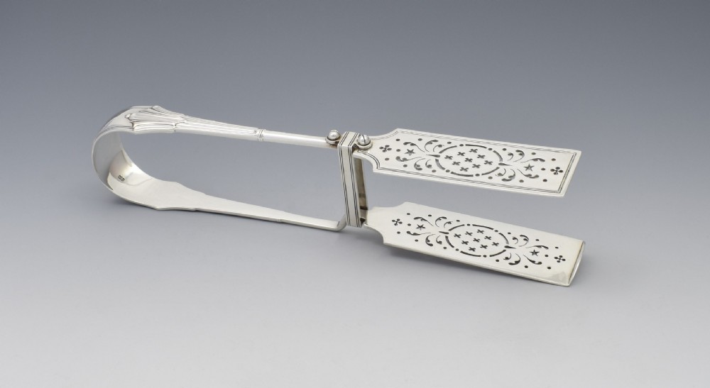 Fine Victorian Silver Asparagus Server Tongs View VI
