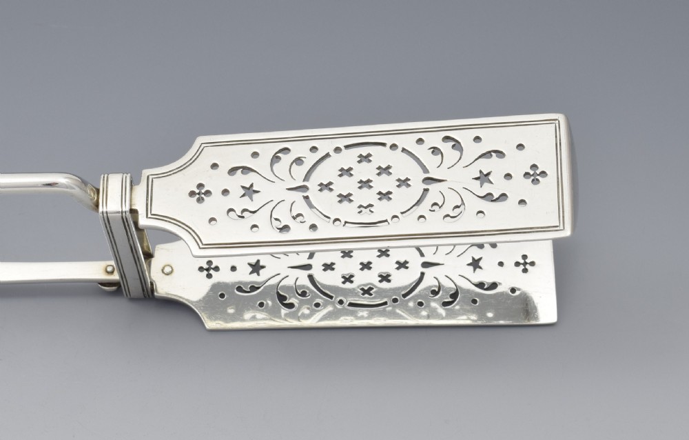 Fine Victorian Silver Asparagus Server Tongs View IX