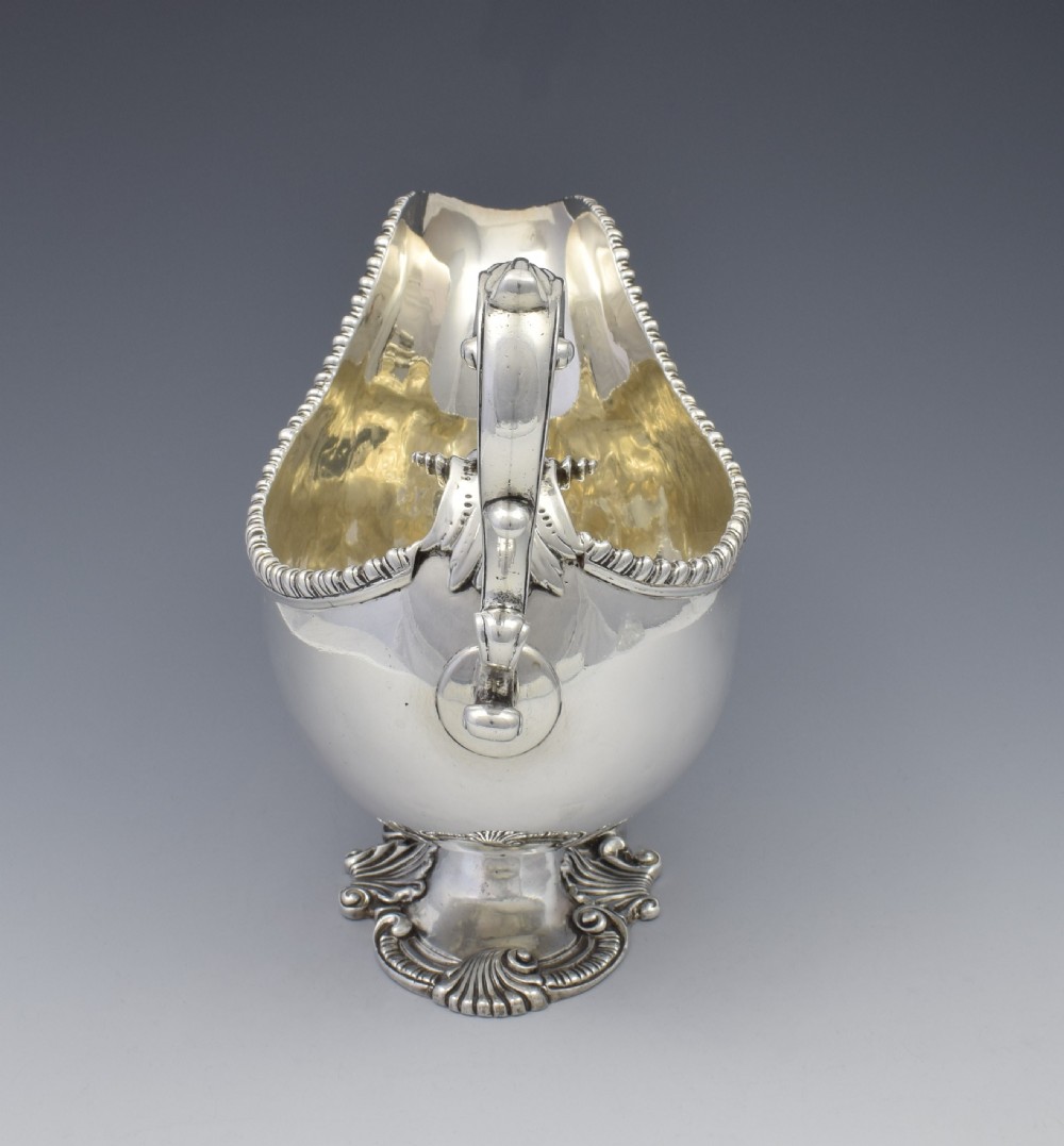 Large Georgian Silver Sauce Boat London 1766 Sauceboat George Smith II View III
