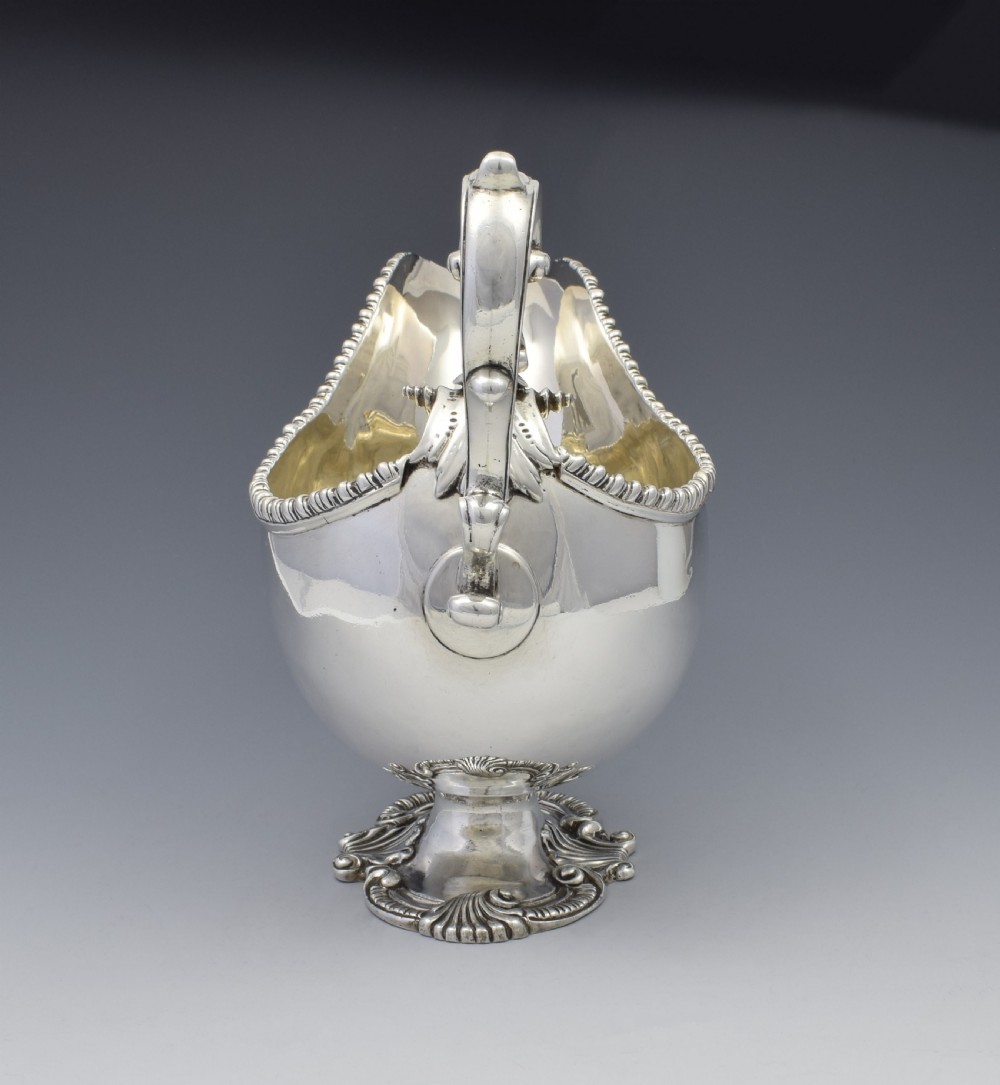 Large Georgian Silver Sauce Boat London 1766 Sauceboat George Smith II View IV